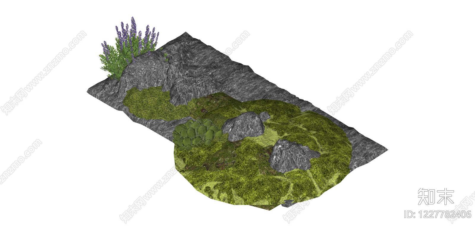 景观岩石与植被组合SU模型下载【ID:1227782406】