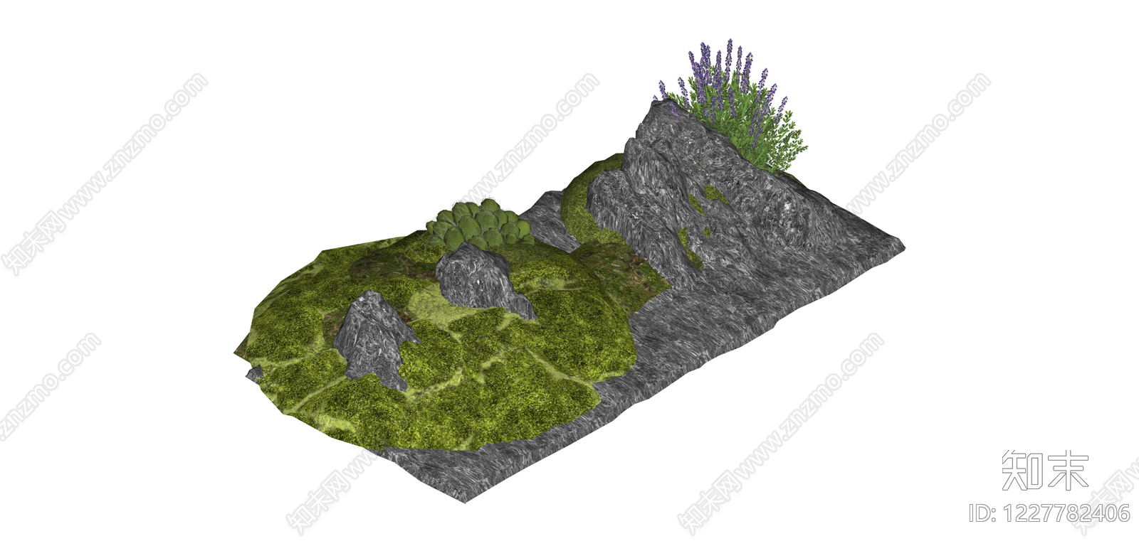 景观岩石与植被组合SU模型下载【ID:1227782406】