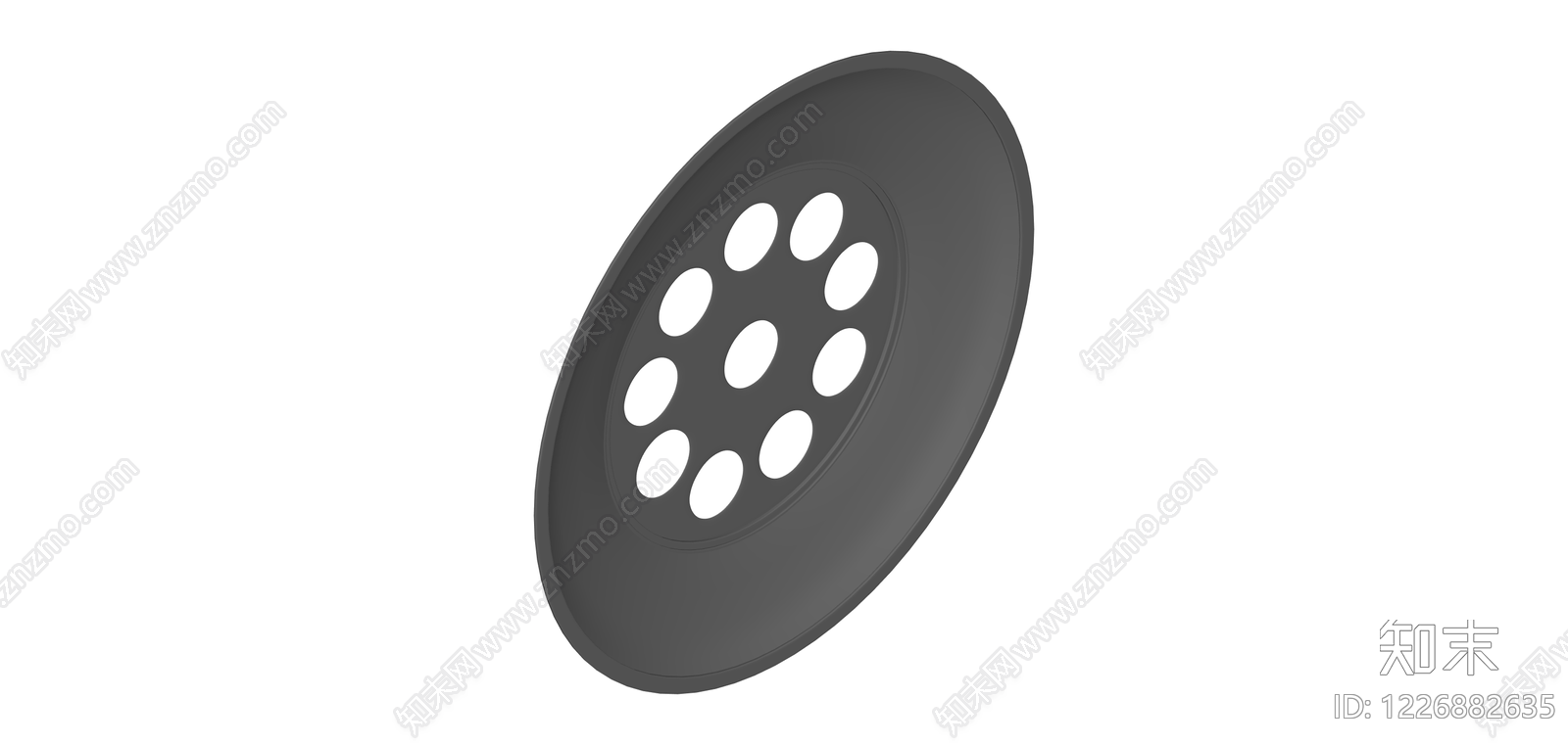 灰色圆形多孔灯具SU模型下载【ID:1226882635】
