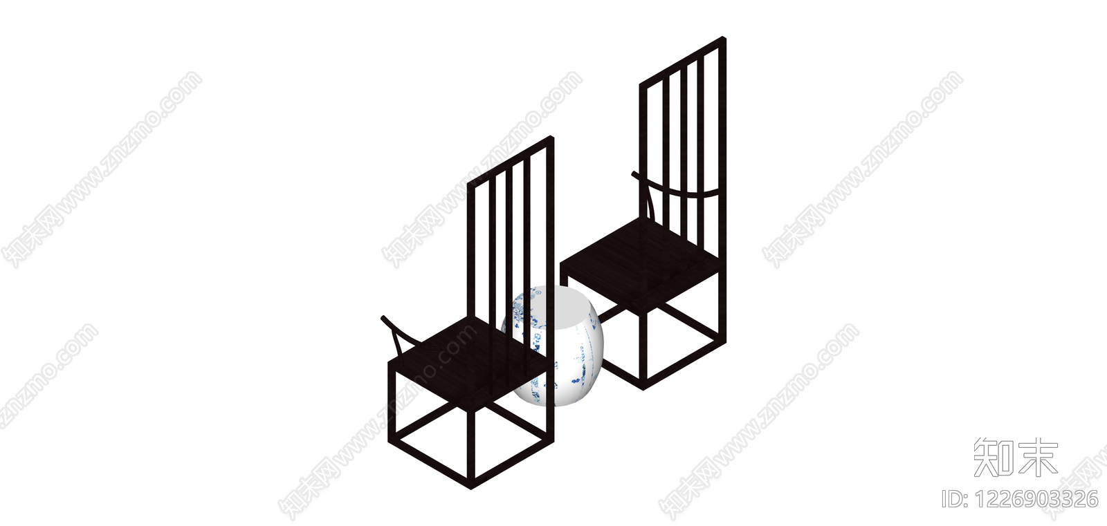 中式实木圈椅SU模型下载【ID:1226903326】