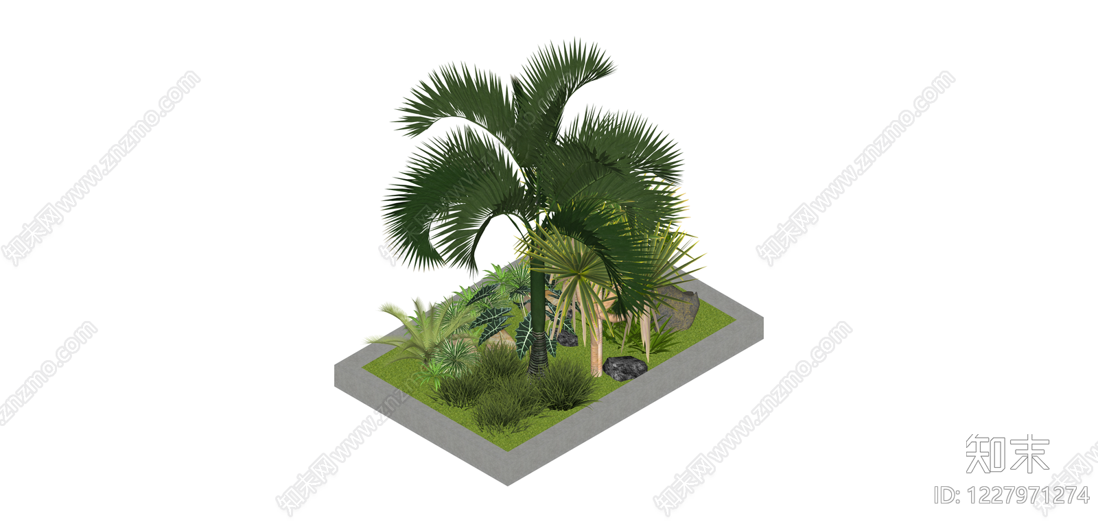 景观绿植组合SU模型下载【ID:1227971274】