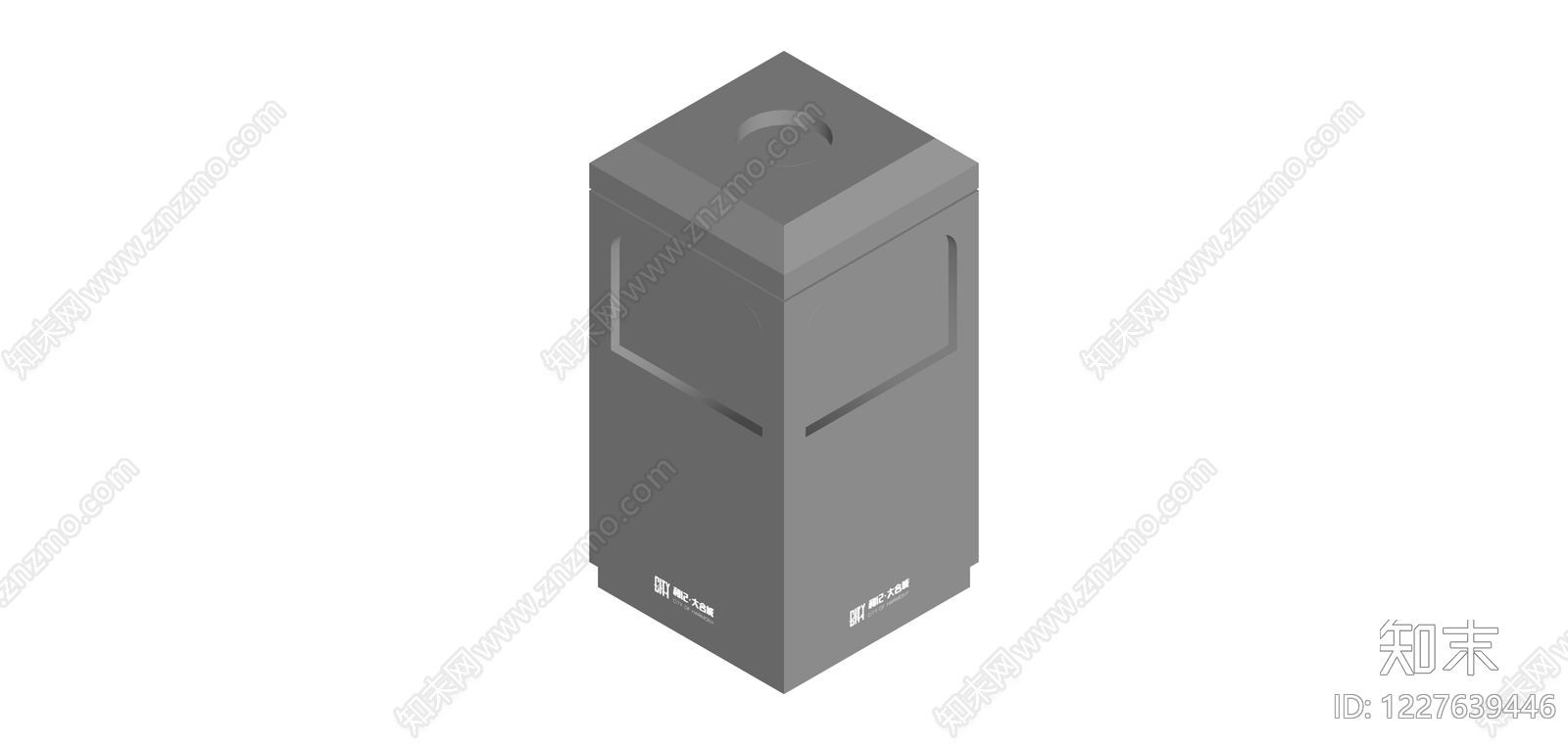 双拼色户外分类垃圾桶SU模型下载【ID:1227639446】