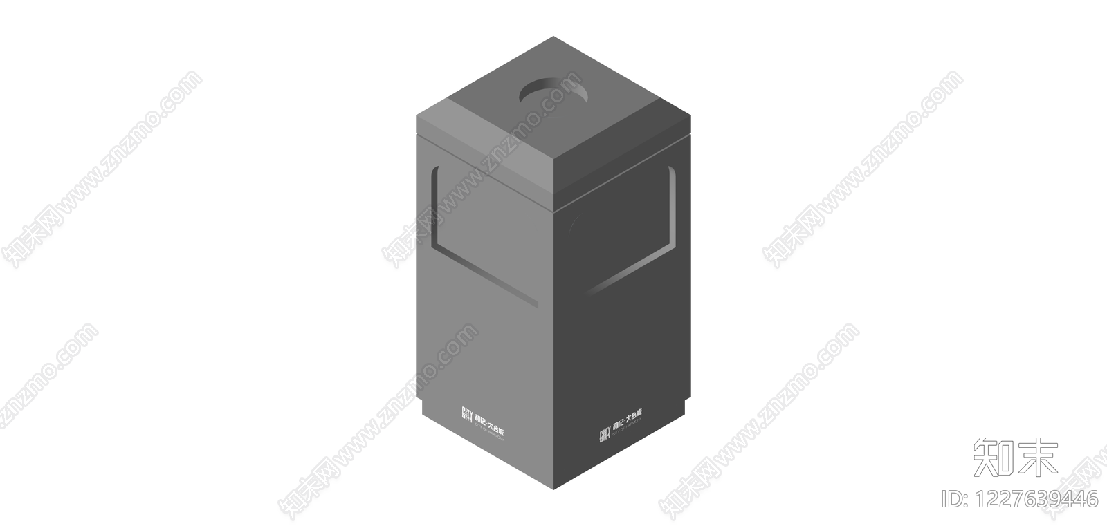 双拼色户外分类垃圾桶SU模型下载【ID:1227639446】