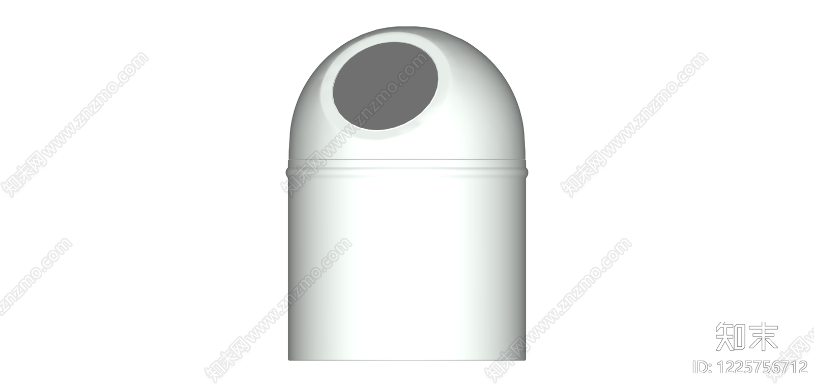 白色圆顶垃圾桶SU模型下载【ID:1225756712】