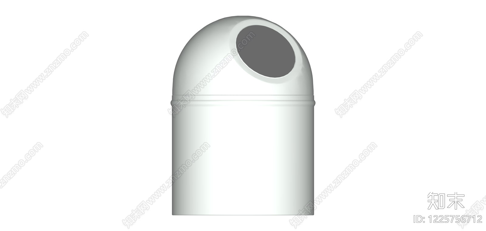 白色圆顶垃圾桶SU模型下载【ID:1225756712】