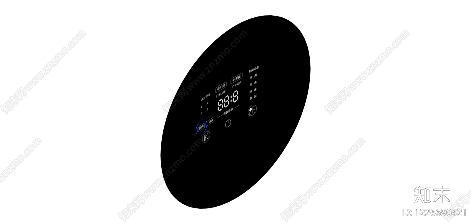 黑色圆形智能触控面板SU模型下载【ID:1226690421】