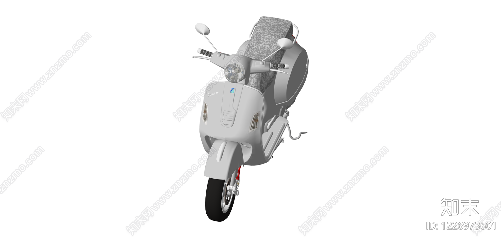 白色踏板摩托车模型SU模型下载【ID:1226973601】