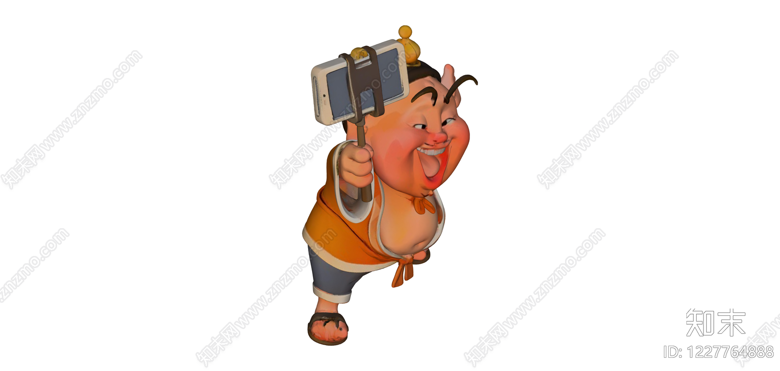 手持自拍杆的卡通人物SU模型下载【ID:1227764888】
