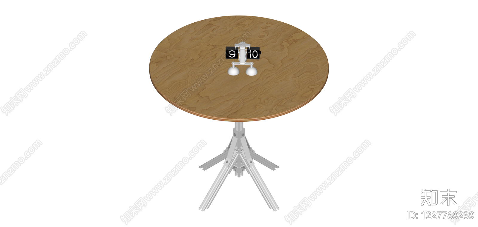 圆形木面升降桌SU模型下载【ID:1227789239】
