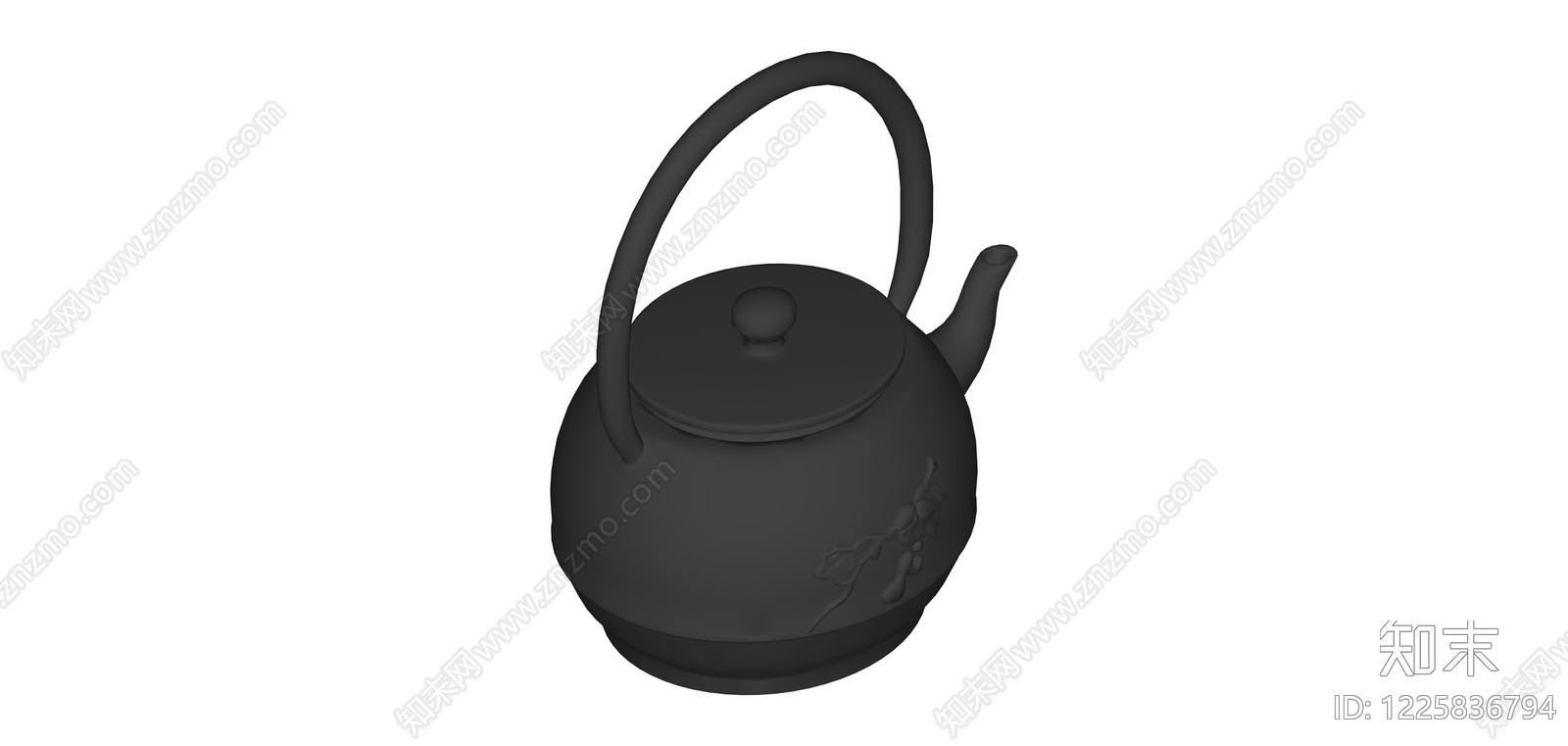 黑色提梁茶壶SU模型下载【ID:1225836794】