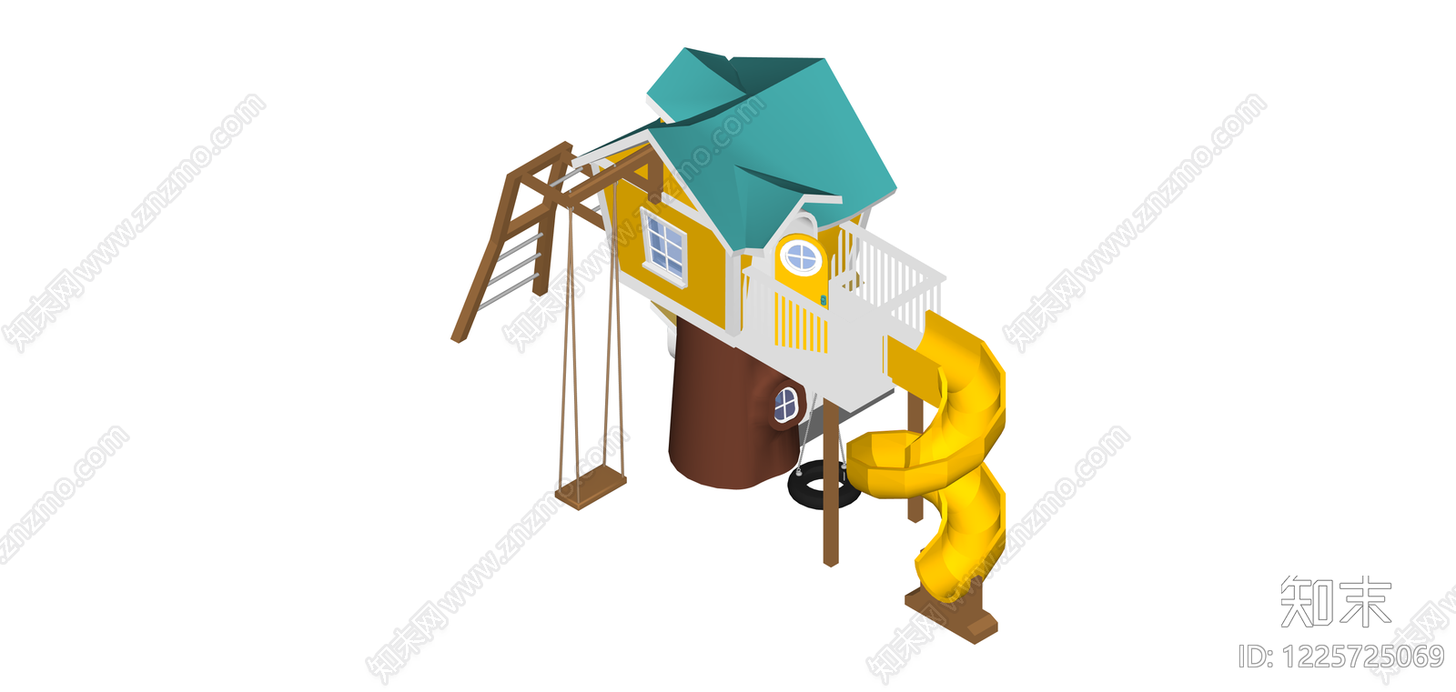 黄色树屋游乐设施SU模型下载【ID:1225725069】