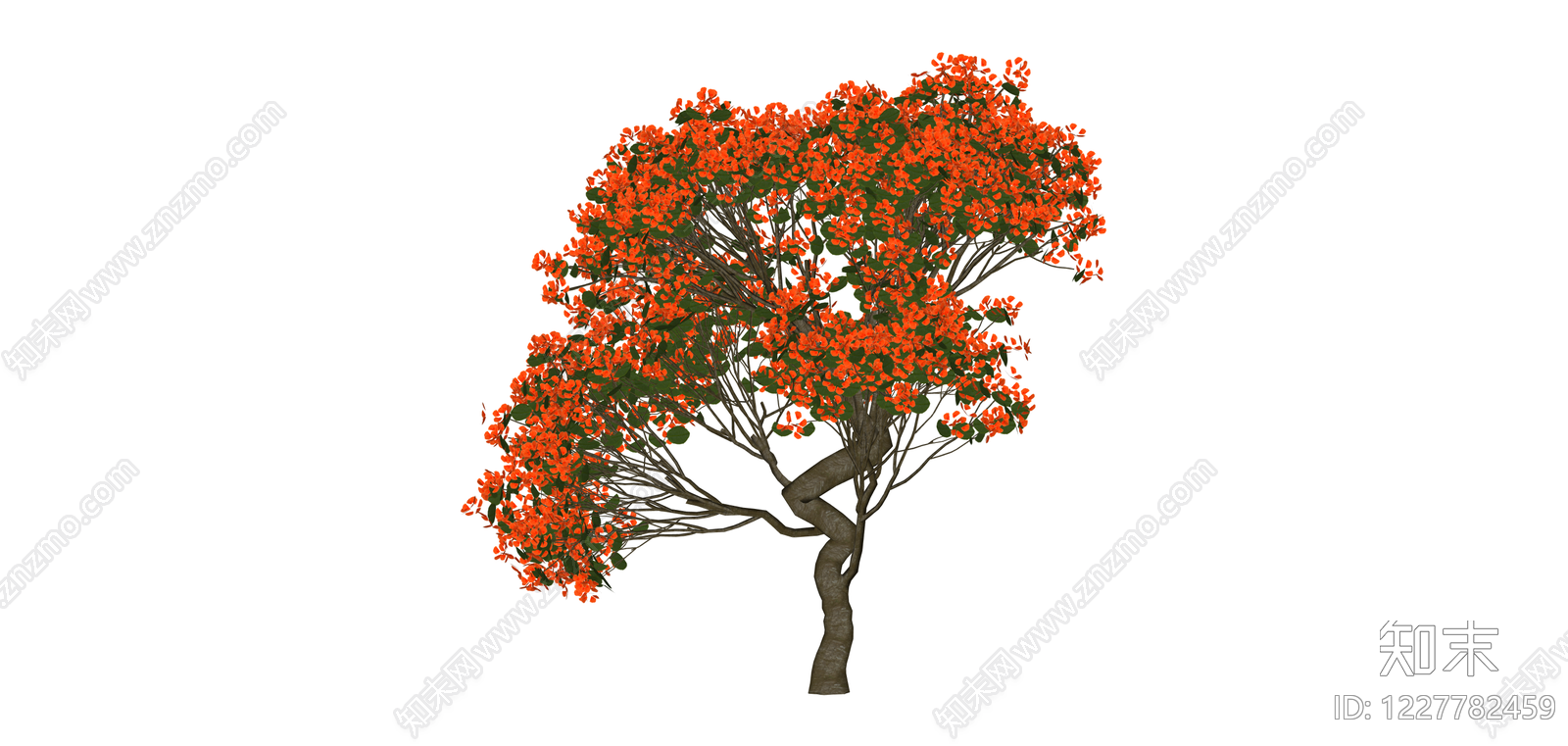 橙色花树模型SU模型下载【ID:1227782459】