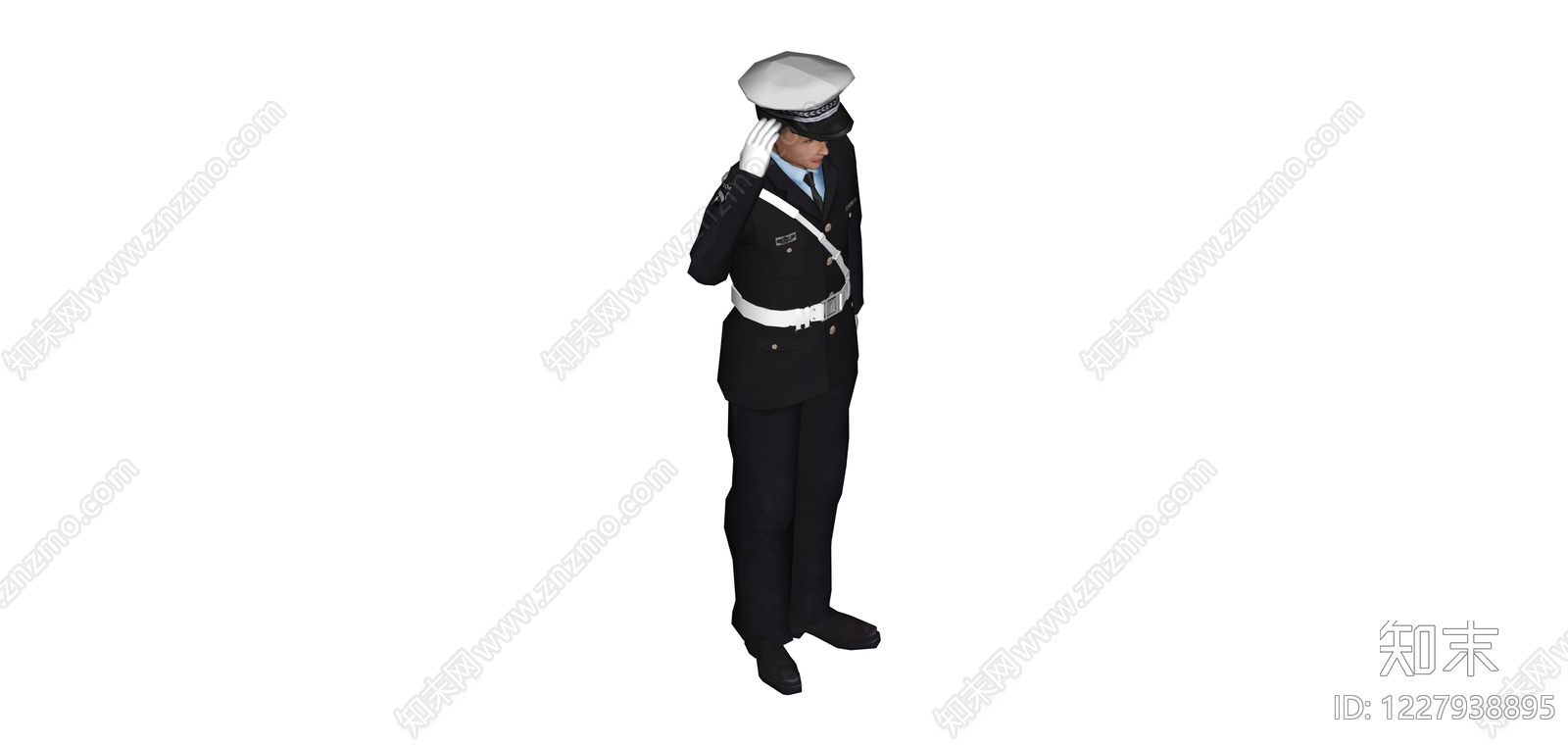 敬礼警察3D模型SU模型下载【ID:1227938895】
