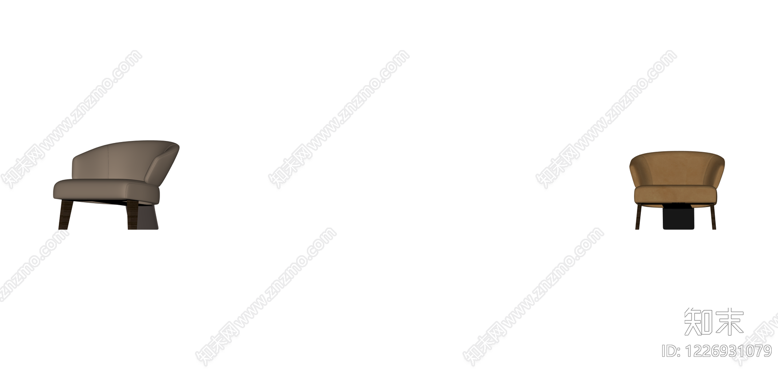 现代风格软包单人沙发SU模型下载【ID:1226931079】