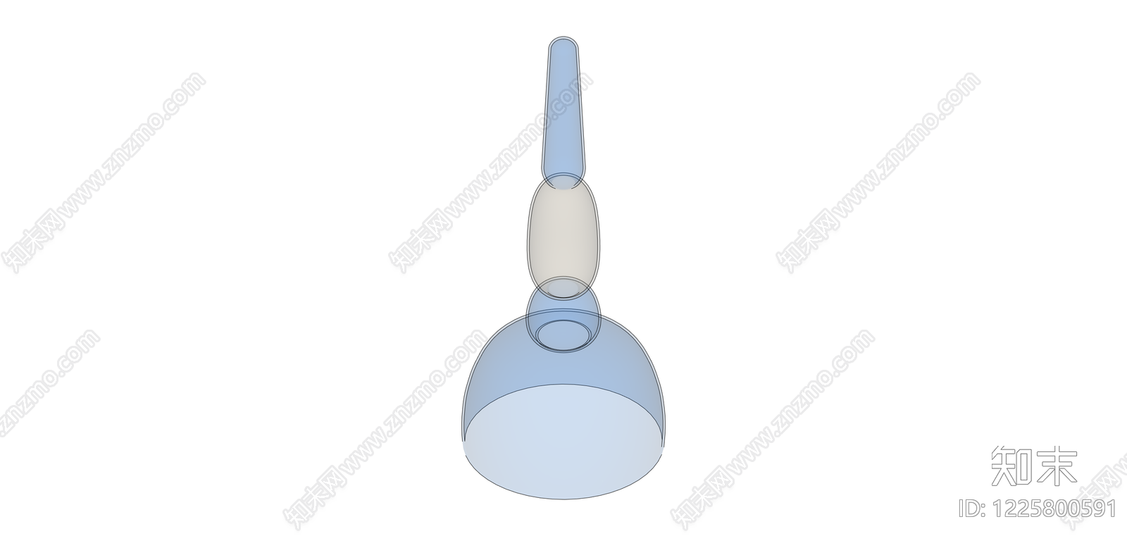 蓝色落地造型灯具SU模型下载【ID:1225800591】