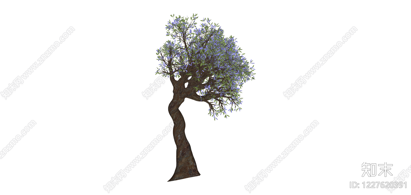 蓝花景观树SU模型下载【ID:1227620391】