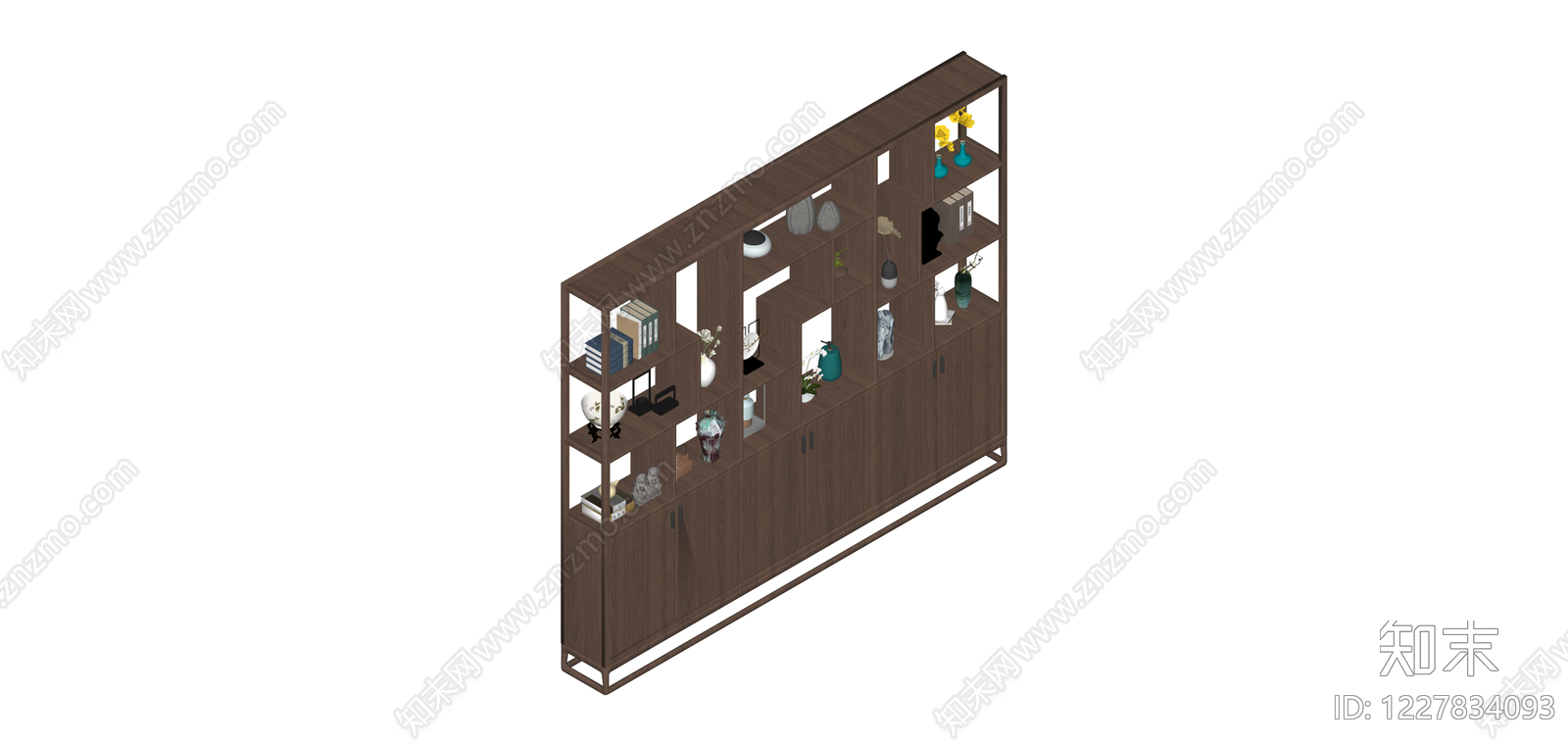 新中式隔断博古架SU模型下载【ID:1227834093】