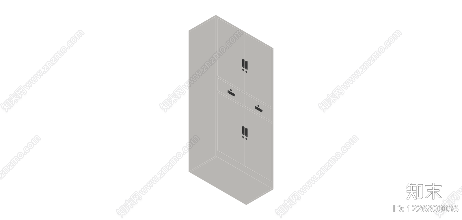 双门储物柜白模SU模型下载【ID:1226800036】