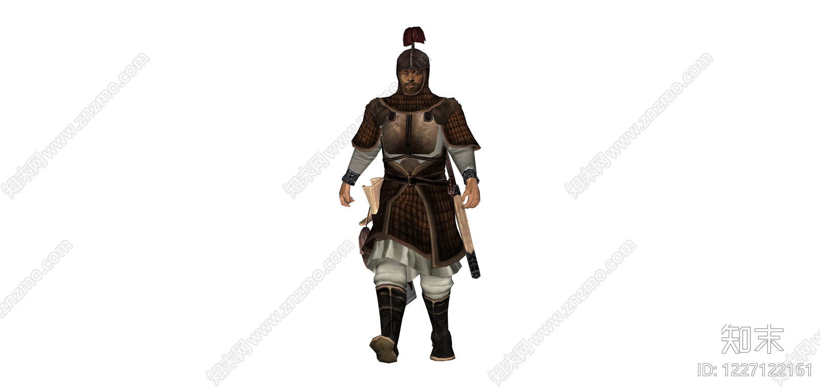 古代铠甲士兵模型SU模型下载【ID:1227122161】