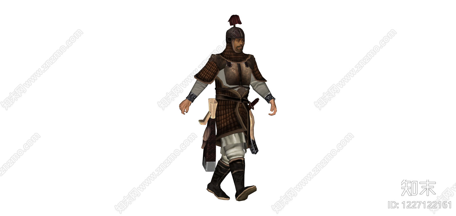 古代铠甲士兵模型SU模型下载【ID:1227122161】