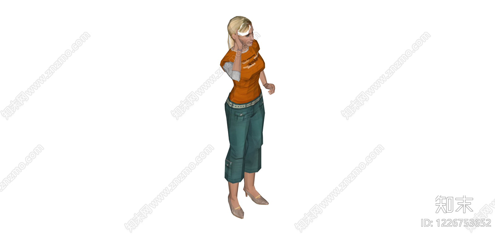 金发女性人物模型SU模型下载【ID:1226753652】