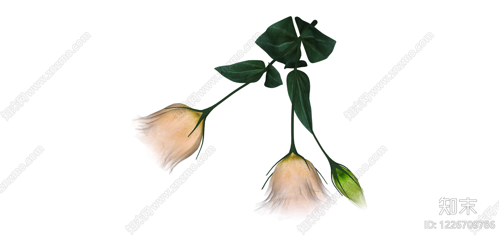 粉色花艺组合SU模型下载【ID:1226709786】