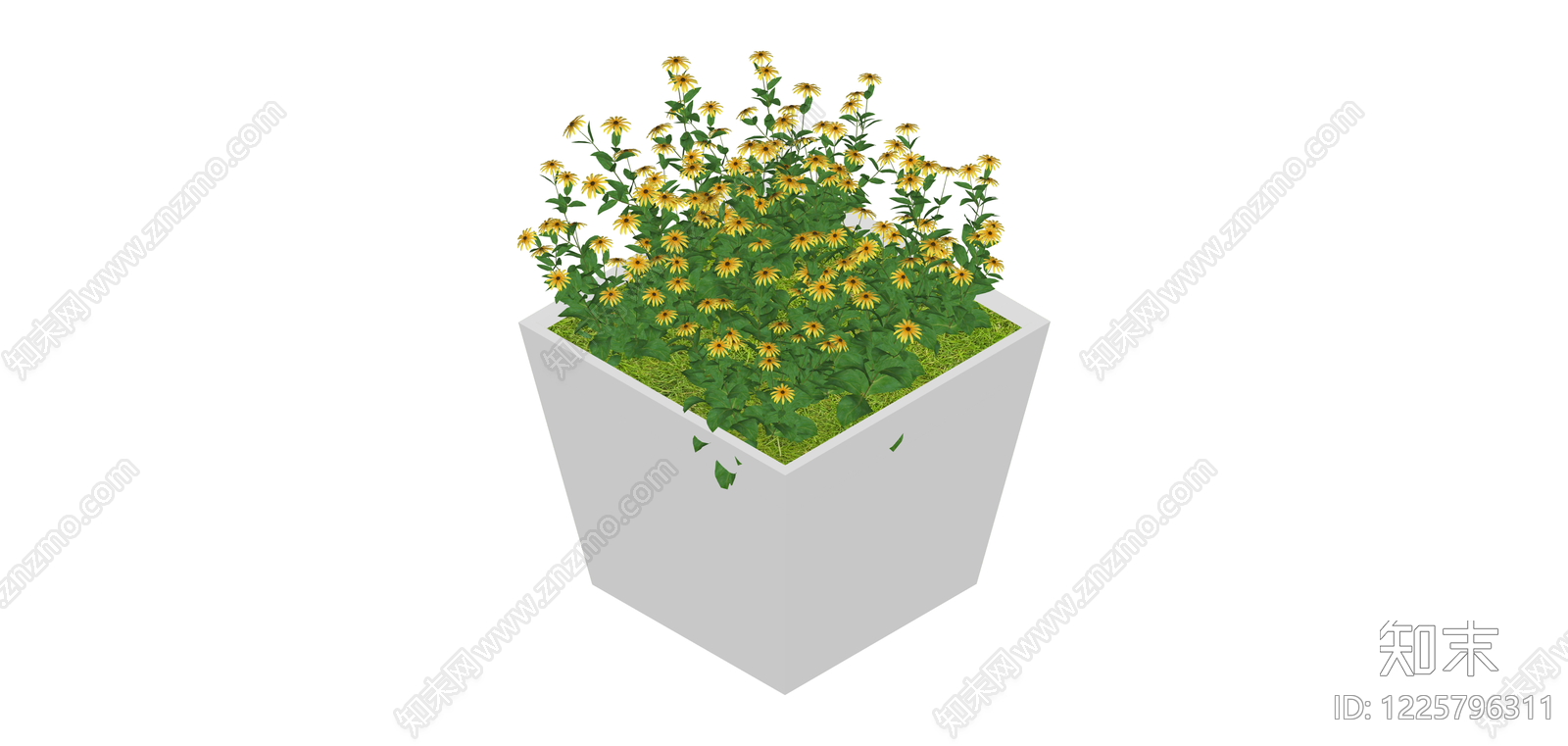带Logo花箱盆栽SU模型下载【ID:1225796311】