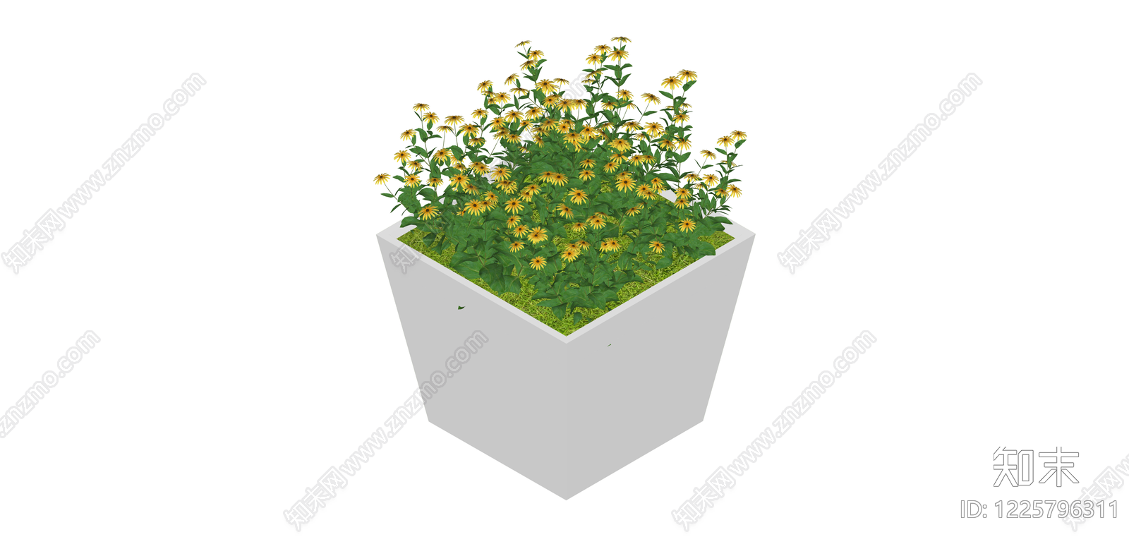 带Logo花箱盆栽SU模型下载【ID:1225796311】