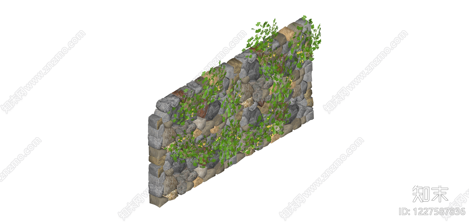 石砌挡土墙景观SU模型下载【ID:1227587836】