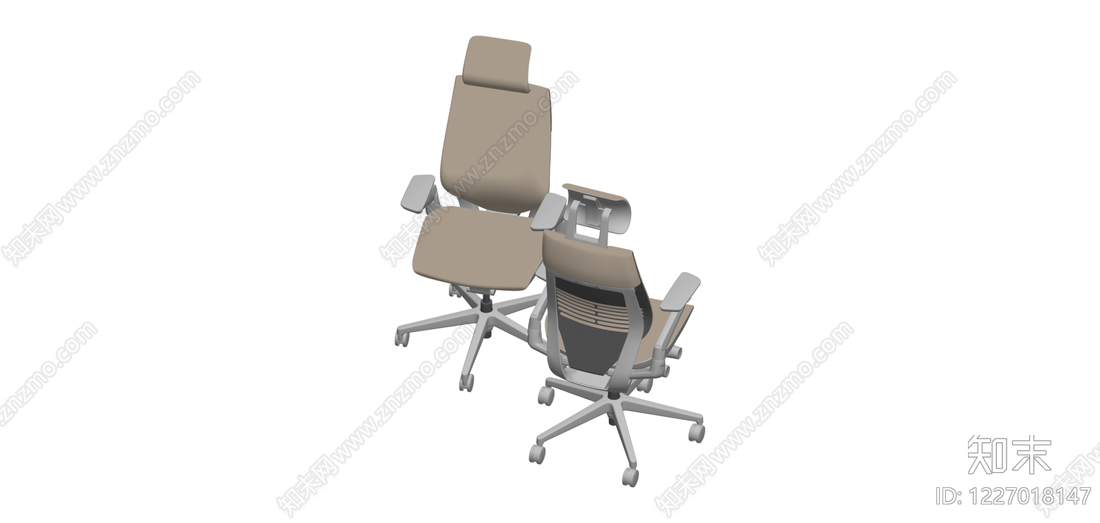 办公椅组合模型SU模型下载【ID:1227018147】