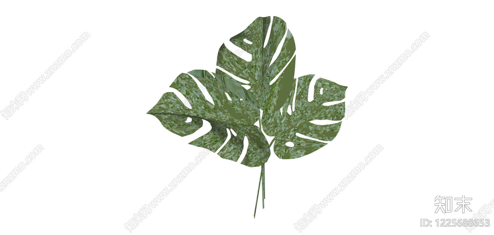 龟背竹仿真植物组合SU模型下载【ID:1225688653】