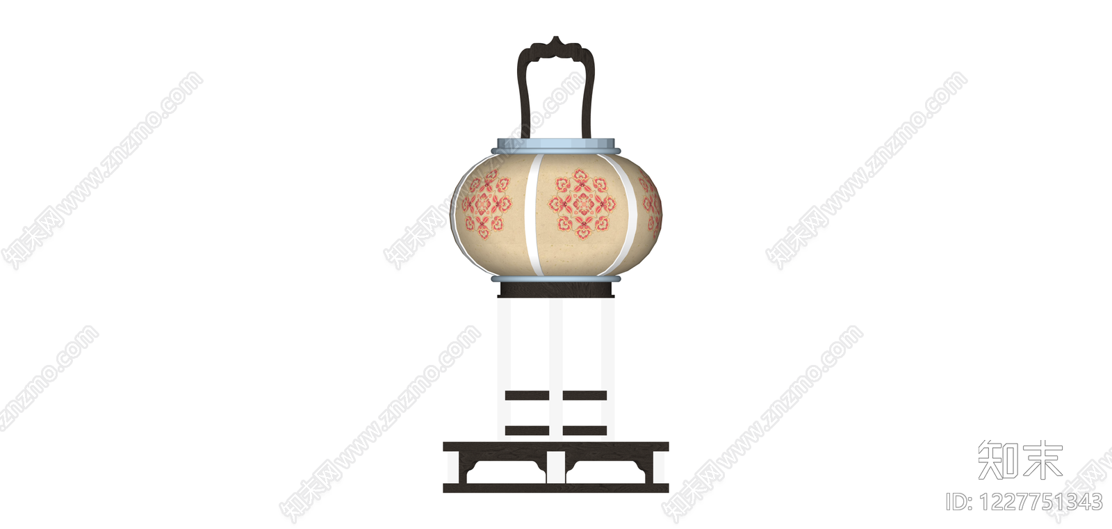 中式复古提灯组件SU模型下载【ID:1227751343】