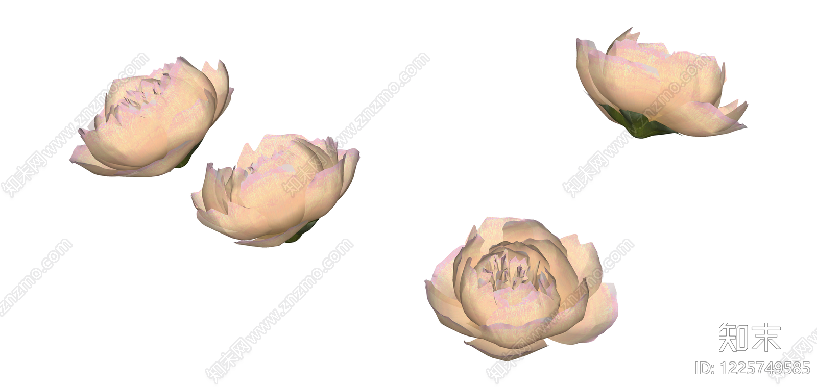 粉色牡丹花艺模型SU模型下载【ID:1225749585】