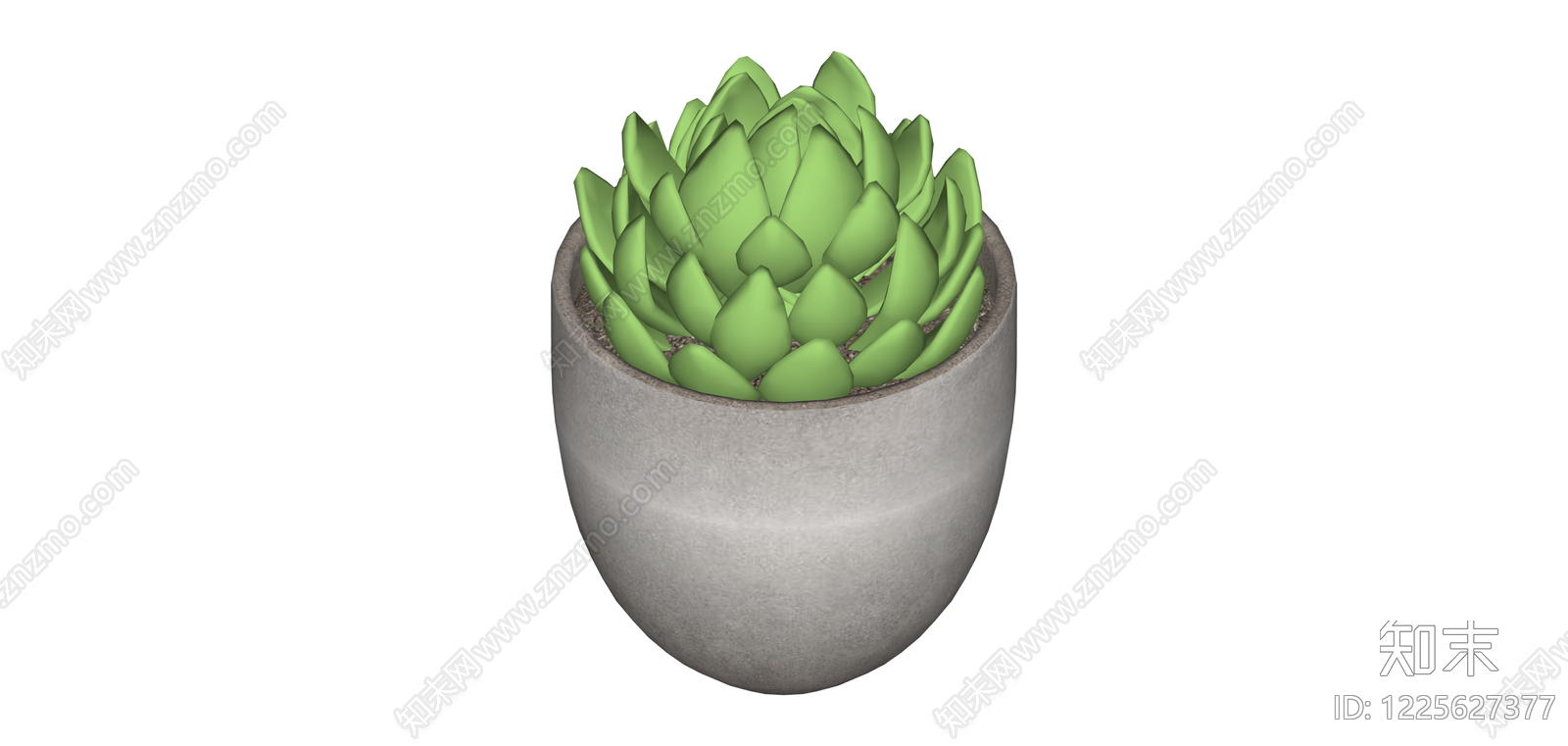 灰色花盆绿植组合SU模型下载【ID:1225627377】
