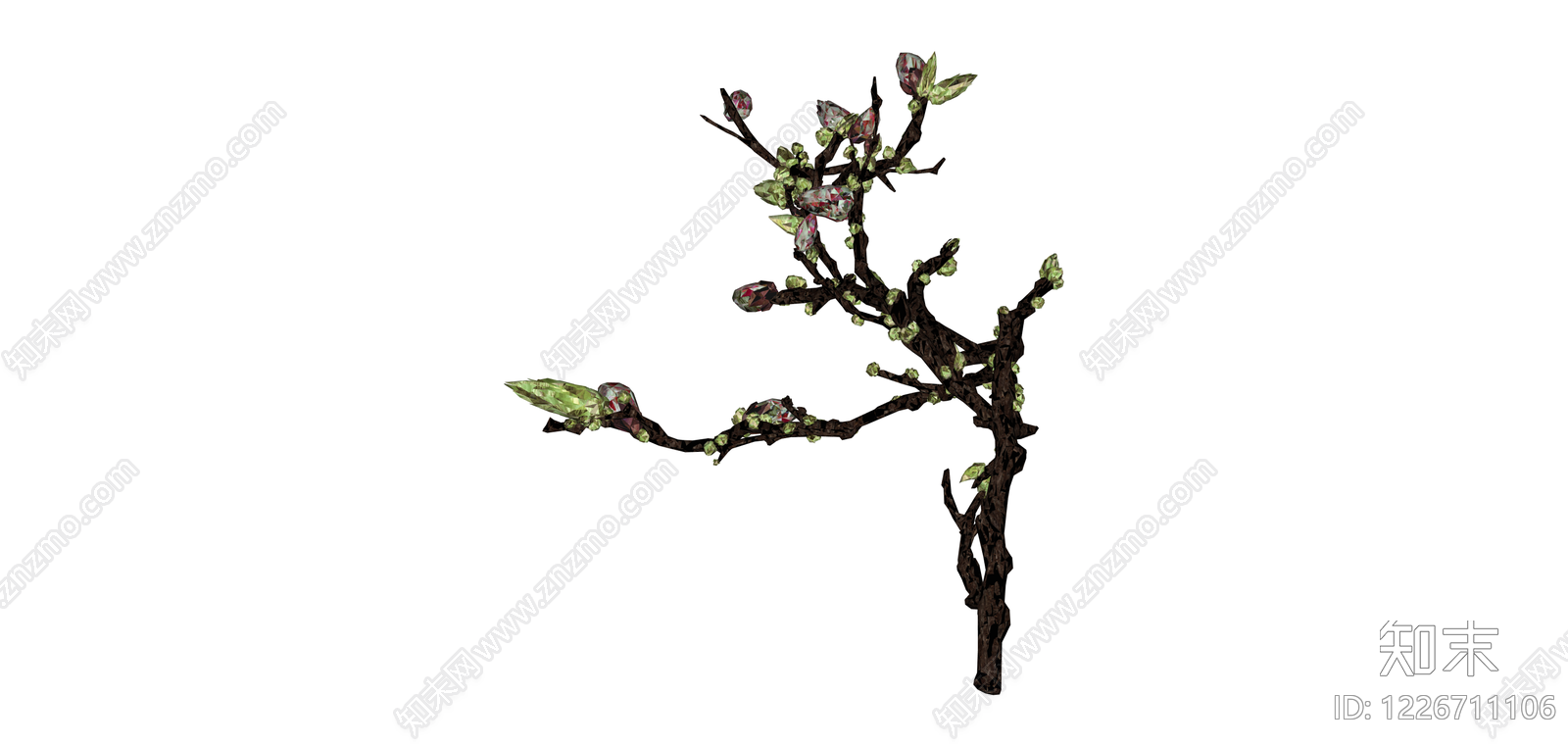 带芽枝条植物模型SU模型下载【ID:1226711106】