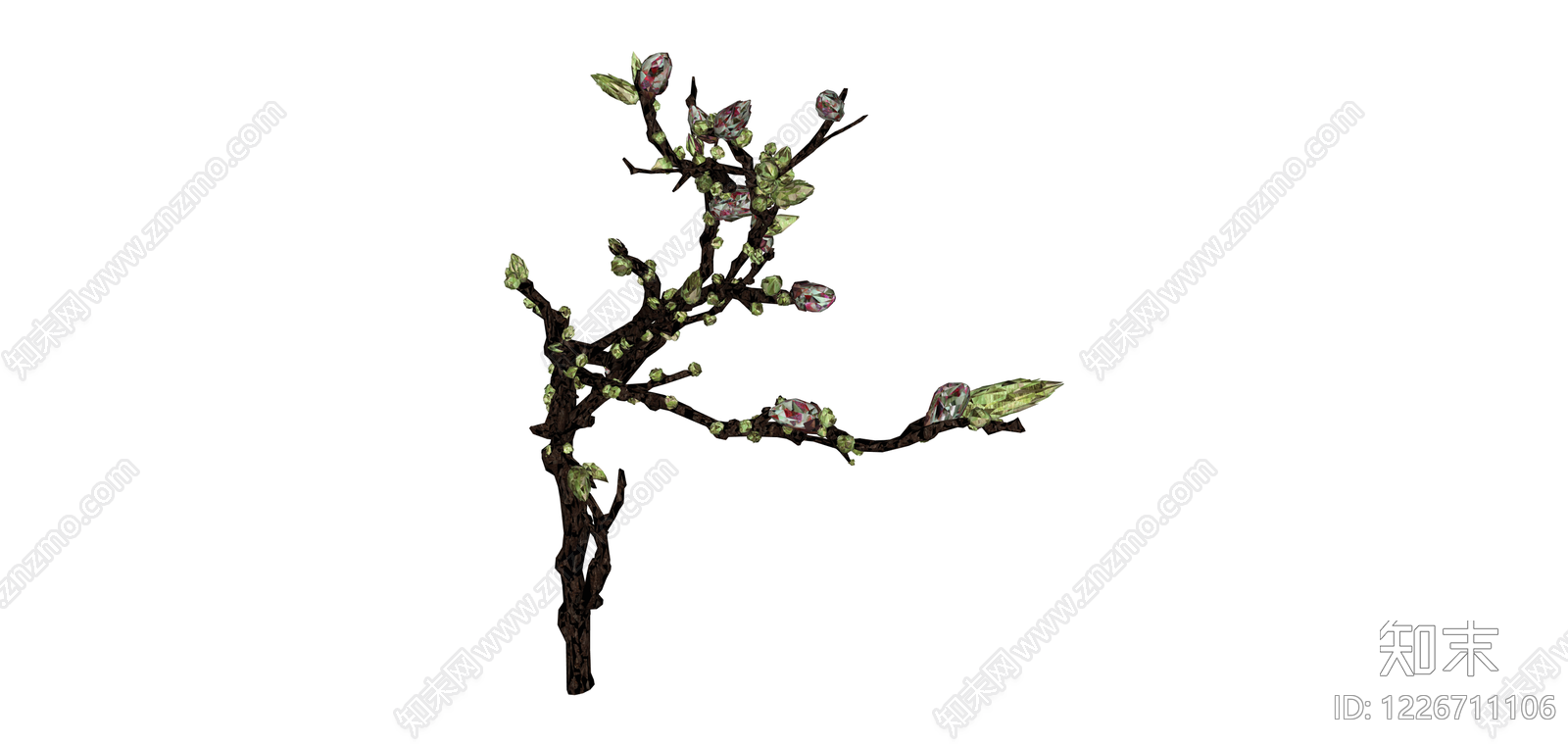带芽枝条植物模型SU模型下载【ID:1226711106】