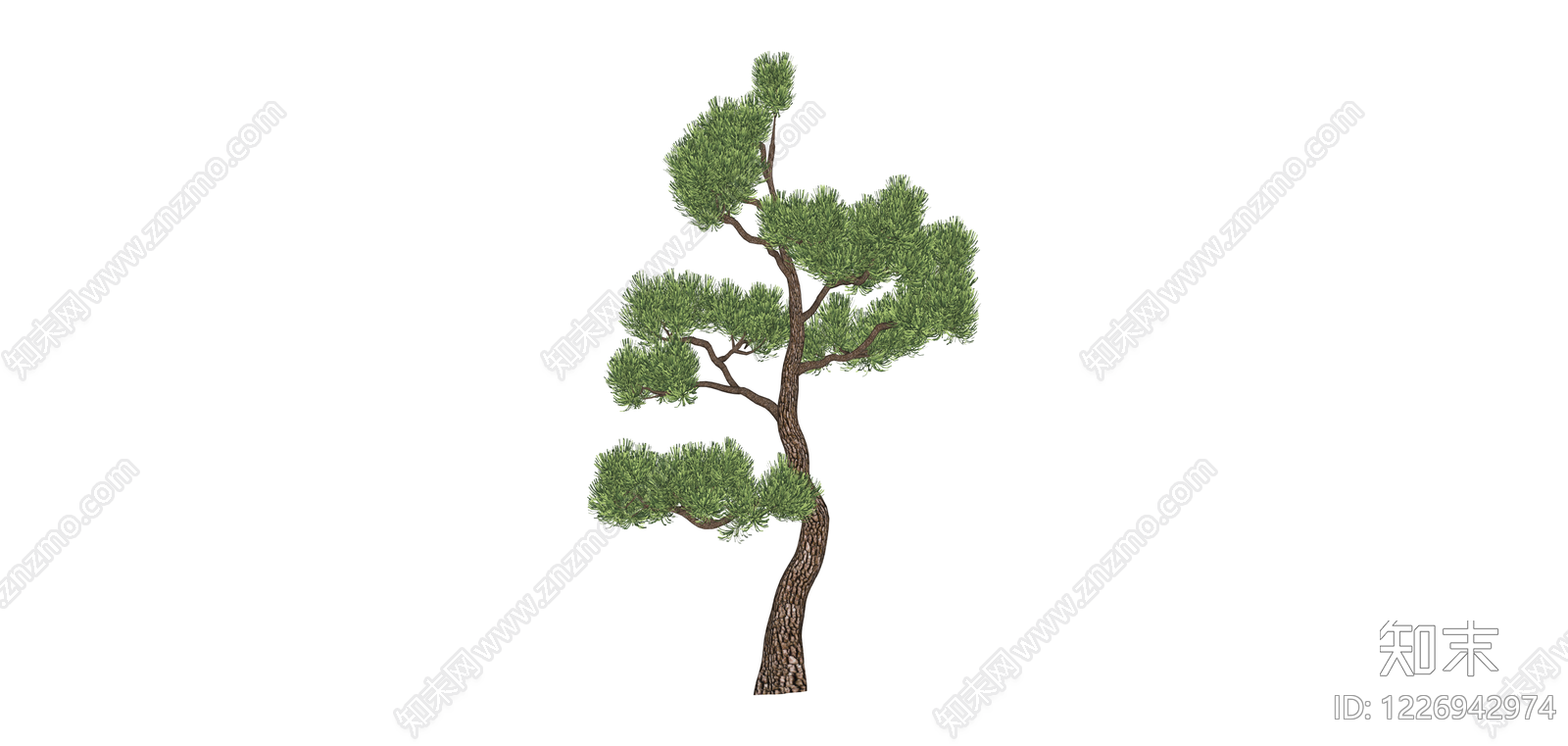 造型松树景观树SU模型下载【ID:1226942974】