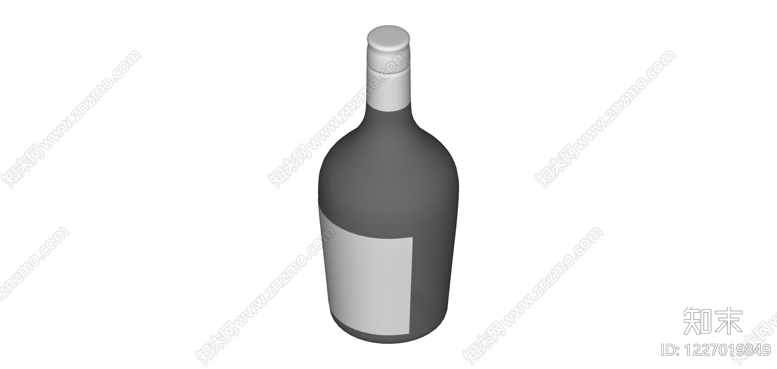 灰色磨砂酒瓶SU模型下载【ID:1227019849】