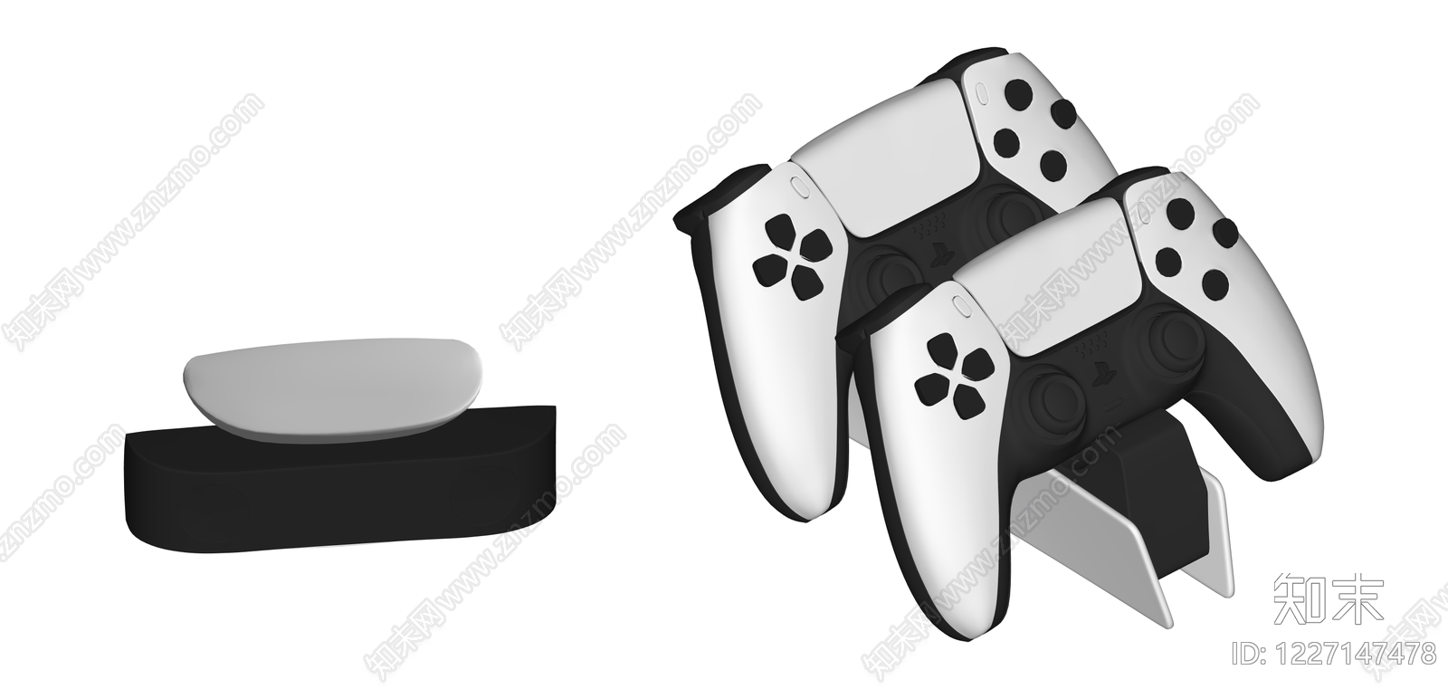 PS5手柄与底座组合SU模型下载【ID:1227147478】