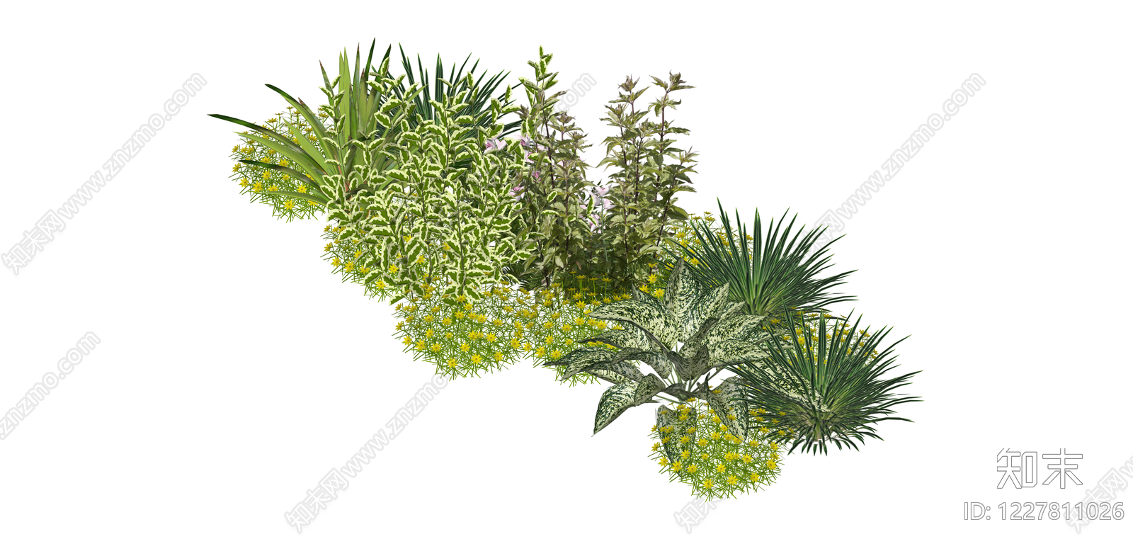组合景观绿植模型SU模型下载【ID:1227811026】