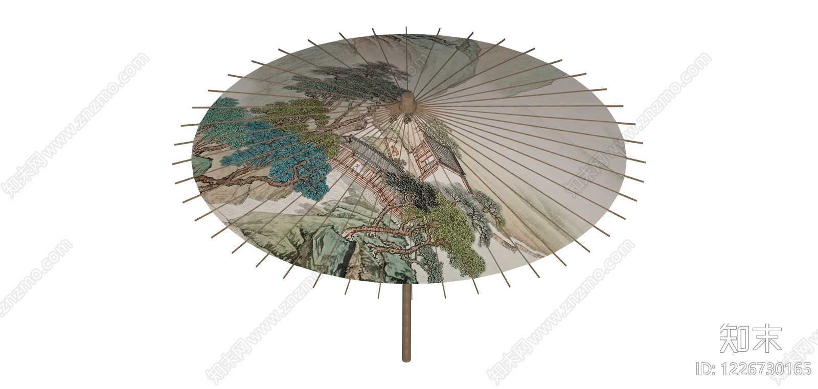 传统中式油纸伞SU模型下载【ID:1226730165】
