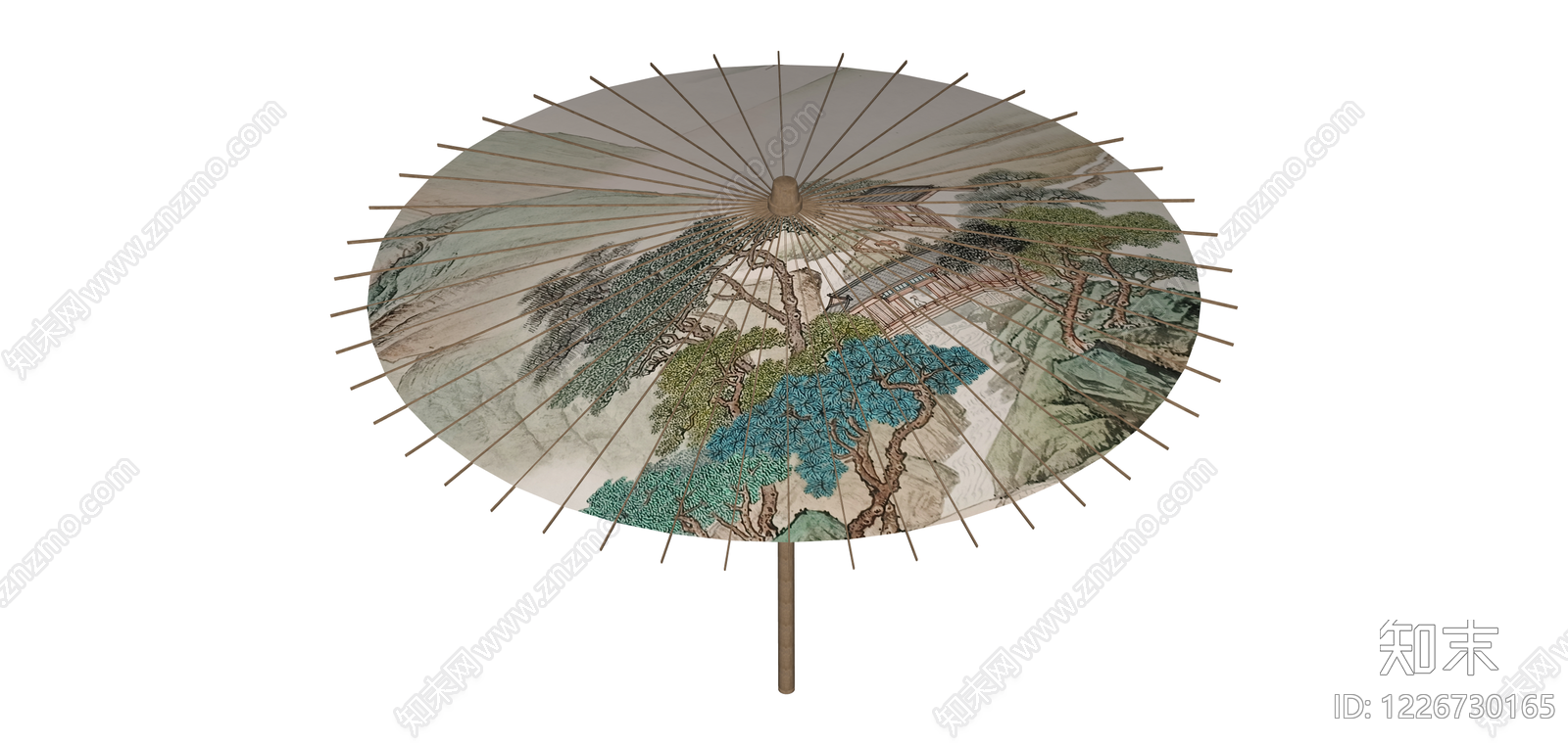 传统中式油纸伞SU模型下载【ID:1226730165】