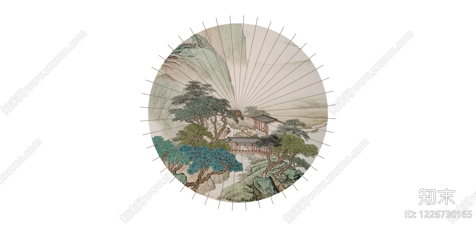 传统中式油纸伞SU模型下载【ID:1226730165】