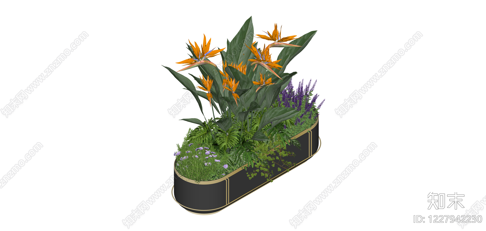 带盆组合盆栽景观SU模型下载【ID:1227942230】