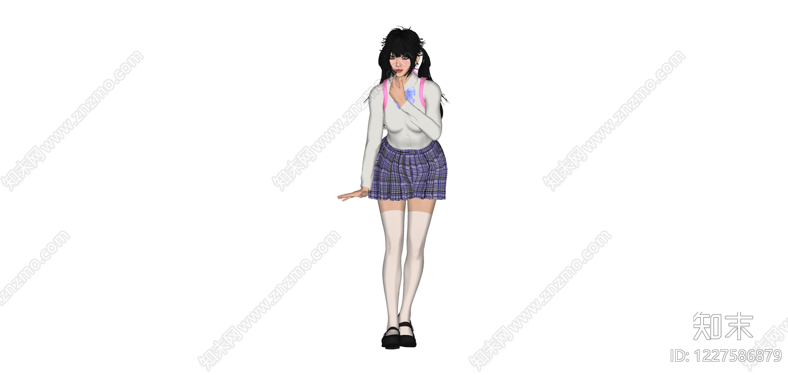 JK制服少女模型SU模型下载【ID:1227586879】