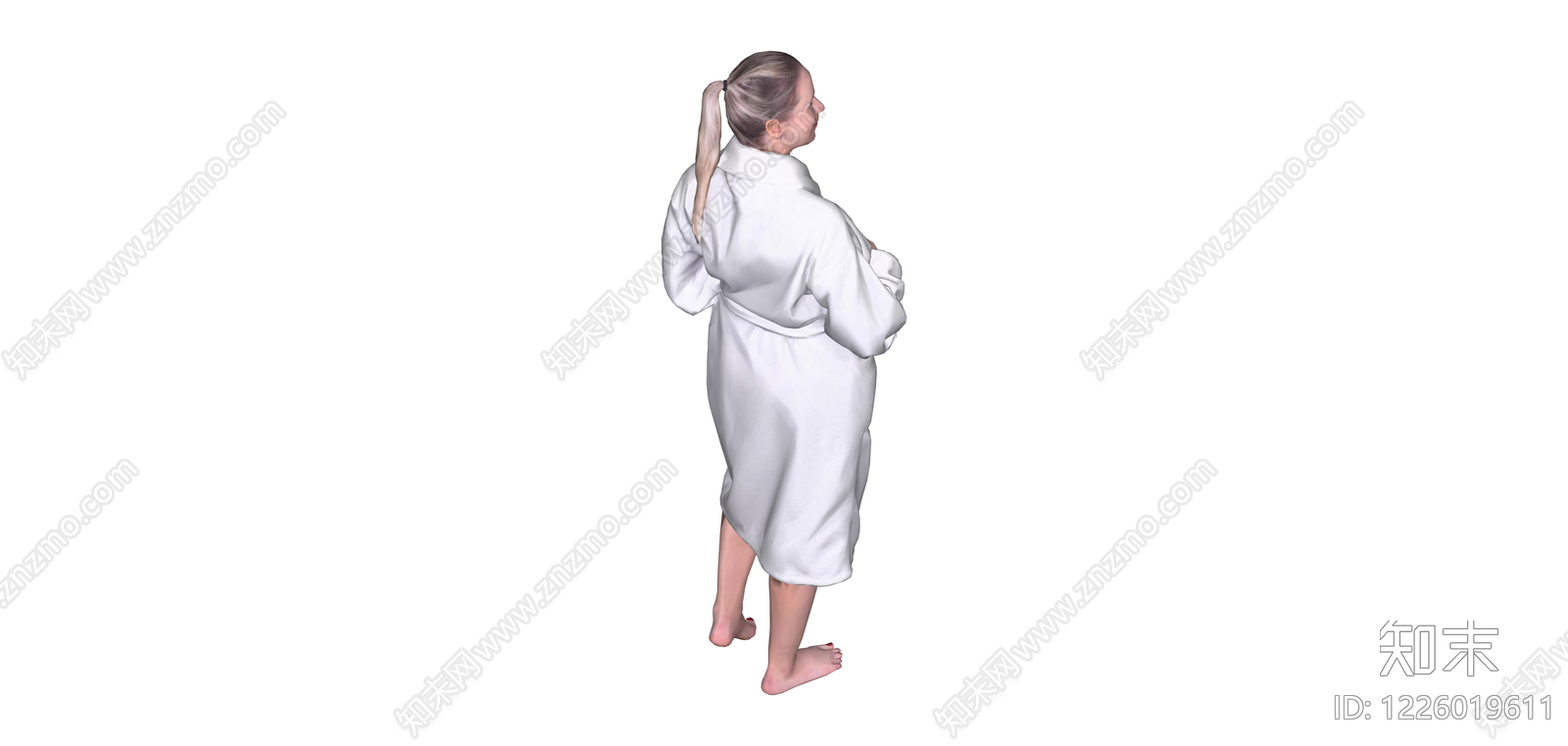 白袍女性背影模型SU模型下载【ID:1226019611】