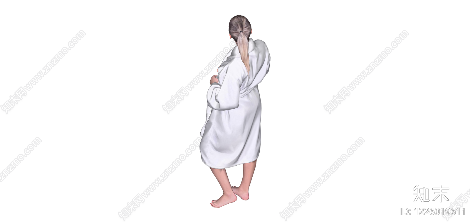 白袍女性背影模型SU模型下载【ID:1226019611】