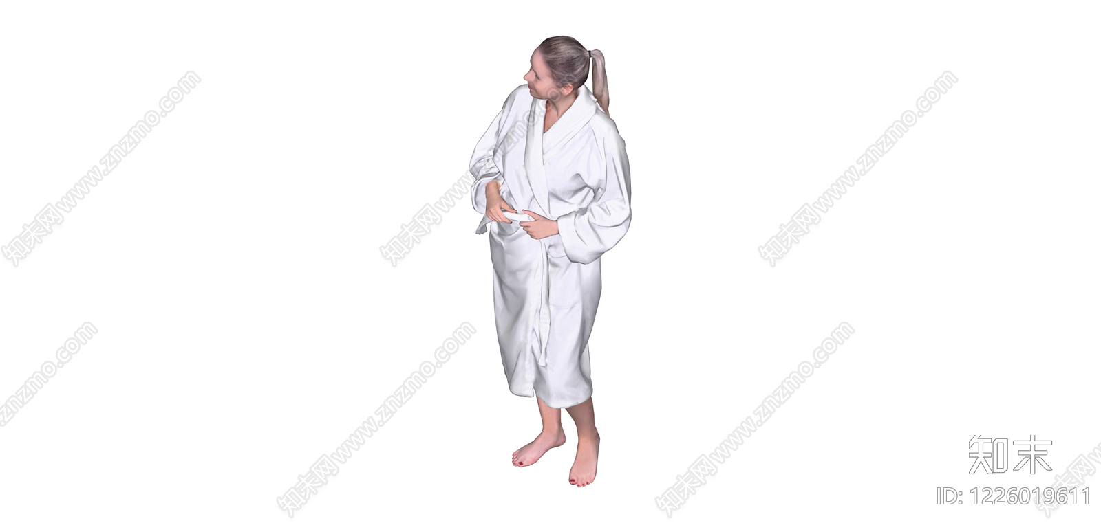 白袍女性背影模型SU模型下载【ID:1226019611】