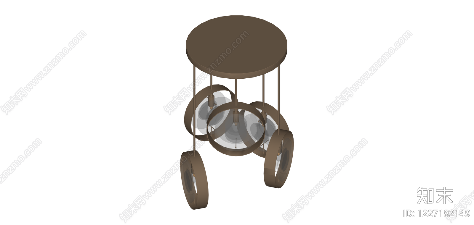 现代金属环形吊灯SU模型下载【ID:1227182149】