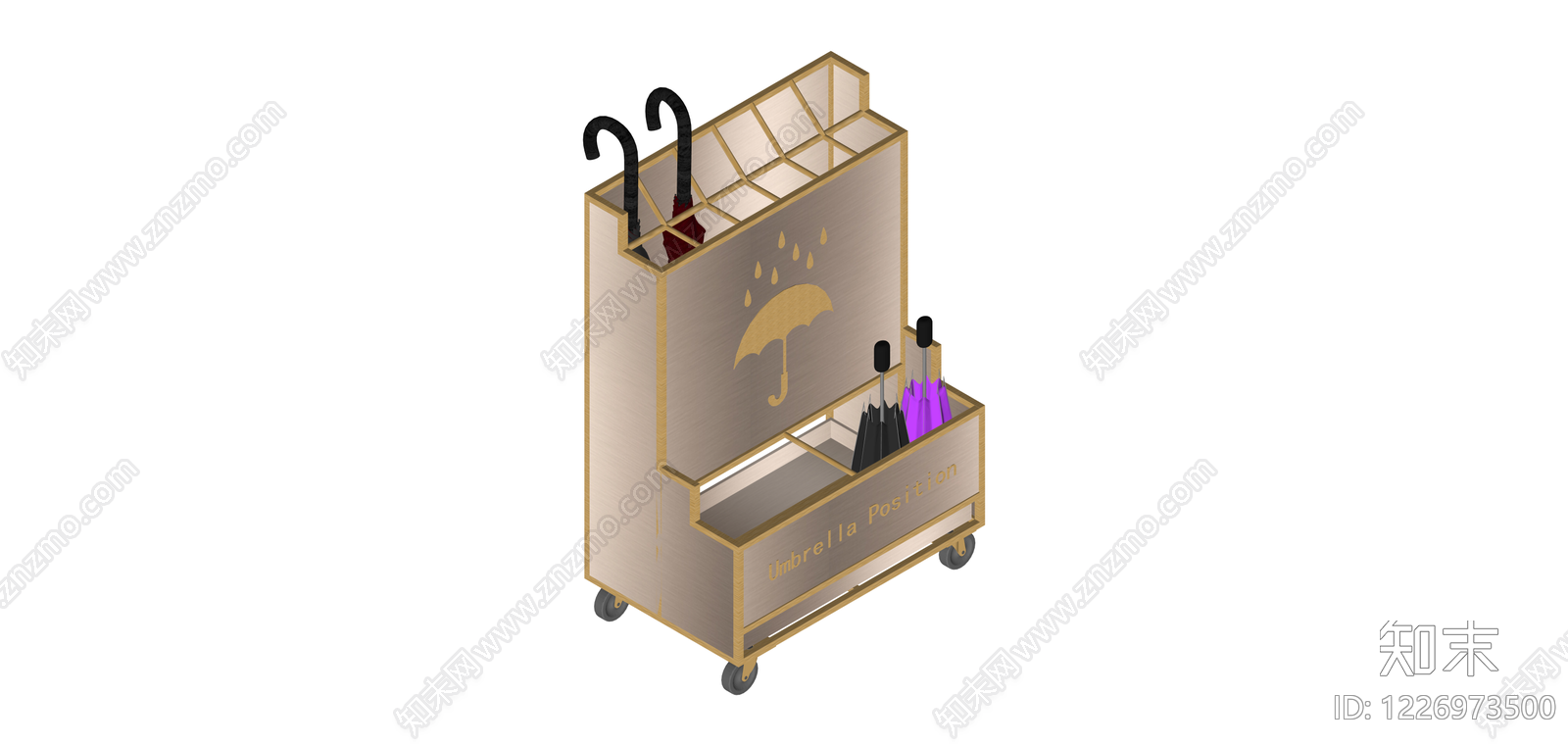 金属雨伞收纳车SU模型下载【ID:1226973500】